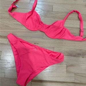 Vetchy Hot Pink Textured Bikini Set